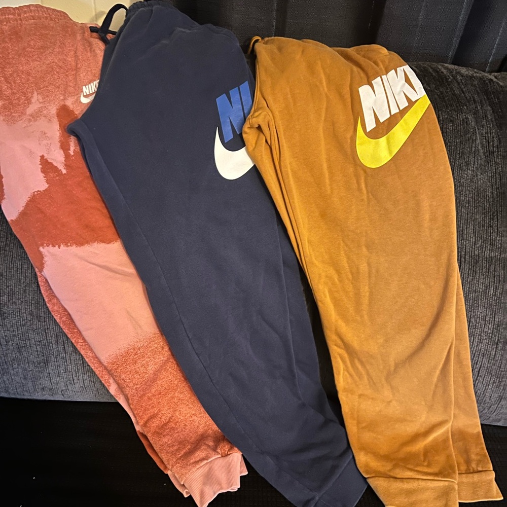 Nike Kids Sweatpants - Pink, Navy, and Brown